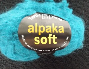 Tahki Alpaka Soft Yarn Teal Blue 100% Alpaca Bulky 40 Yards Color #010 Dye 0730 - Picture 1 of 3