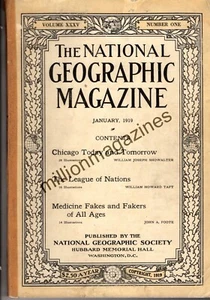 1919 National Geographic January - Medicine fakes and fakirs; Chicago tomorrow - Picture 1 of 1