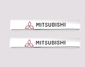 2pcs MITSUBISHI Logo Alloy Car Side Letters Wing Fender Emblem Badge Sticker - Picture 1 of 5