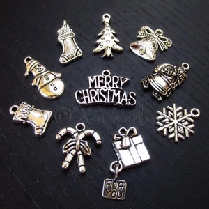 Weihnachten Antik Versilbert Großhandel Charms Mix CM1216 - 10, 20 oder 50 Stck. - Bild 1 von 4