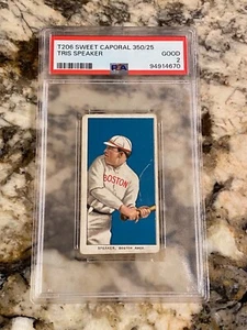 1909 T206 SWEET CAPORAL TRIS SPEAKER RC PSA 2 NEWLY GRADED EYE-POPPING COLOR WOW - Picture 1 of 2