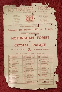 Nottingham Forest FC Reserve vs Crystal Palace FC Reserve 1964/5. - Foto 1 di 2