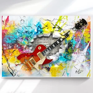 Leinwand Bild Gitarre Musik Abstrakt Wandbilder XXL Wohnzimmer Modern Deko 3255A - Bild 1 von 7