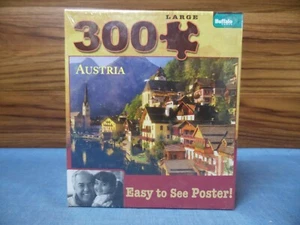 300 Pc Austria Jigsaw Puzzle + Poster Complete Scenic Alpine Villa Waterfront - Picture 1 of 4