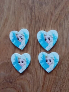 Set Of 4 Disney Frozen Elsa Kids Craft Wooden Buttons Uk Seller - Picture 1 of 1