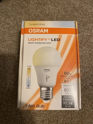 1 OSRAM Lightify LED Bulb Smart Dimmable Tunable White 9.5W 805 lumen NEW - Image 1 of 2