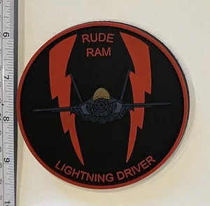 USAF Vkrow PVC Patch - 34th Fighter Squadron Rude Ram Lightning Driver Rare!! - Picture 1 of 1
