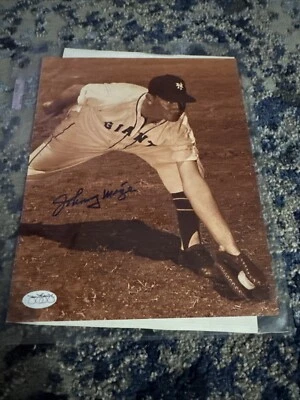 Foto firmada por Johnny Mize 8x10, corte de béisbol de los New York Giants. Auto JSA Foto 1 de 3