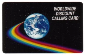 Tarjeta telefónica ESPECIMEN de descuento mundial llamando a la Tierra en el espacio con Rainbow Trail - Imagen 1 de 2