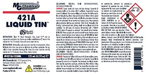 421A Liquid Tin, Tin Plating Solution, 125mL Bottle - Picture 1 of 12