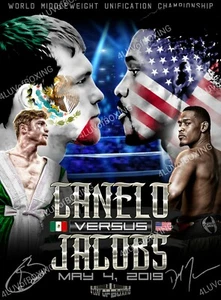 Saul Canelo Alvarez vs Daniel Jacobs 4LUVofBOXING poster new Boxing gym wall art - Picture 1 of 5