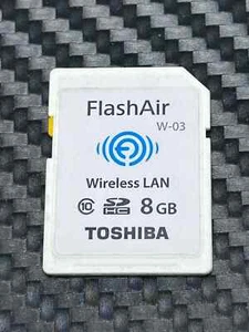 Toshiba Flashair 8GB WiFi SD Card SDHC W-03 Wireless LAN Wi-Fi w/ User Manual - Picture 1 of 4