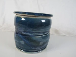 Whitefish Pottery French Butter Keeper Handmade Ceramic Blue and White Swirl - Picture 1 of 12