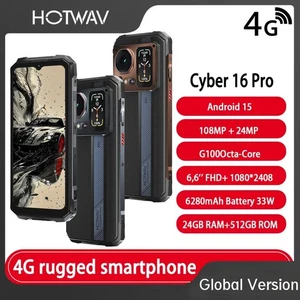 HOTWAV Cyber 16 Pro Rugged Phone 24GB+512GB 6.6'' FHD+ 6280mAh 108MP Android 15 - Picture 1 of 14