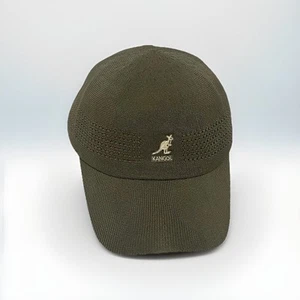 Kangol Tropic Ventair Spacecap Fitted Hat Small Logo Embroidered Green Khaki - Picture 1 of 6