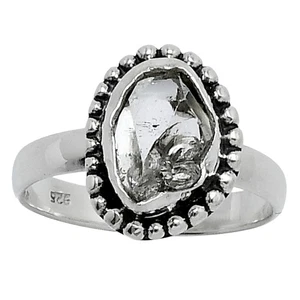 Premium Herkimer Diamond - USA 925 Sterling Silver Ring s.7 Jewelry R-1071 - Picture 1 of 5