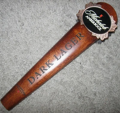Michelob Amber Bock Dark Lager Wooden Beer Tap Handle - Image 1 of 4