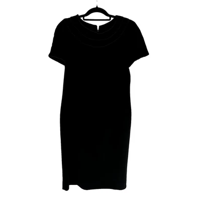 Nipon Boutique Womens Vintage Cocktail Dress Size 14 Black LBD Beaded Timeless - Изображение 1 из 4