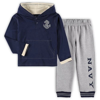 Toddler Colosseum Navy/Heathered Gray Navy Midshipmen Poppies Pullover Hoodie - Image 1 of 3