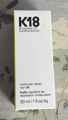 K18 Biomimetic Hairscience Molecular Repair Oil 30ml Full Size NWB Sealed RRP£65 - Image 1 of 4