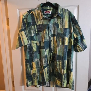 Vntg 90's MARC THOMBARD Men's Button Down Shirt Short Sleeve 100% Cotton XL - Picture 1 of 11