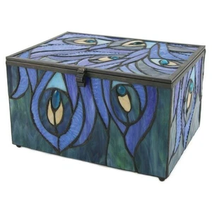Large/Adult 200 Cubic Inch Stained Glass Paragon Cremation Urn - Peacock - Picture 1 of 7