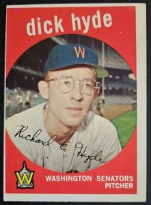 1959 Topps #498 Dick Hyde Washington Senators - VG - Picture 1 of 2