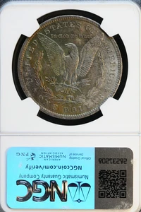 Dólar Morgan de plata 1883-O tono arco iris NGC MS63 tono de color (lote #20-7) - Imagen 1 de 2