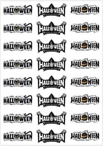 48 Happy Halloween Stickers Labels Party Bag Sweet Cone Thank You Trick or Treat
