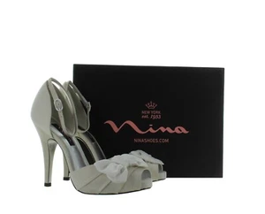Nina scarpe con cinturino alla caviglia Electra donna Electra - bianco lucido - taglia 7,5 - Foto 1 di 6