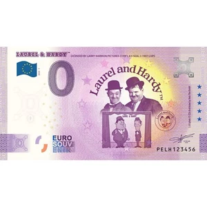 0€ ZERO EURO SOUVENIR BANCONOTA UFFICIALE LAUREL & HARDY - OLANDA - PELH 2024-1 - Picture 1 of 1