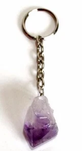 Amethyst Key Chain Natural Amethyst Crystal Point Chain Gift Set Gemstone Reiki. - Picture 1 of 3