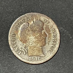 1916 Barber Dime USA 10c US Münze Silber zirkuliert One Dime - Bild 1 von 2
