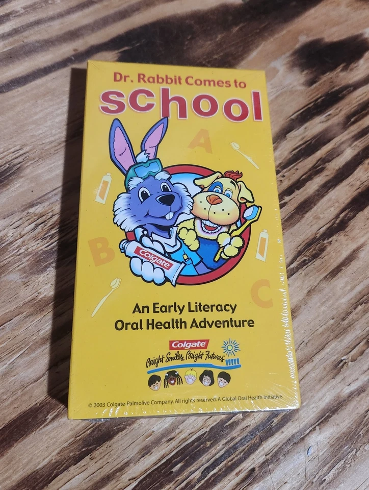 Dr. Rabbit Comes To School VHs Tape 2003 Colgate Early Literacy Oral Health NEW! - Image 1 of 4