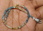 8,0kt naturalne żółto-niebieskie szorstkie surowe diamenty koraliki 6,5" bransoletka 925 srebro 11