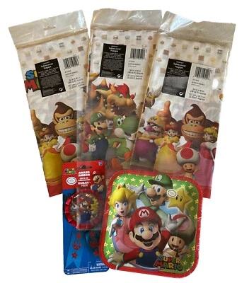 LOT 13 Pc MIX Super Mario Brothers™Plastic Table Cover, Party Favors 54" x 96" - Image 1 of 4