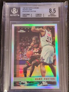 1997-98 Topps Chrome Refractor BGS 8.5 Gary Payton Sonics Sharp No Color Fading - Picture 1 of 14