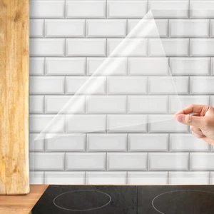 Clear Contact Paper Roll Self-adhesive Kitchen Backsplash Wall Protector 15.7... - Picture 1 of 11