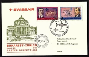 FFC ROMANIA, SWISSAIR: BUKAREST TO ZURICH (KB1931) - Picture 1 of 1
