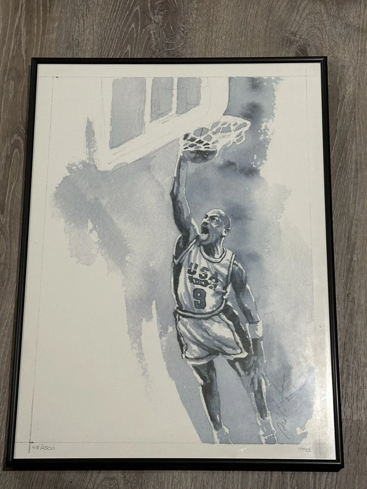 Litografía numerada Michael Jordan Team USA de Sid Bingham Foto 1 de 4