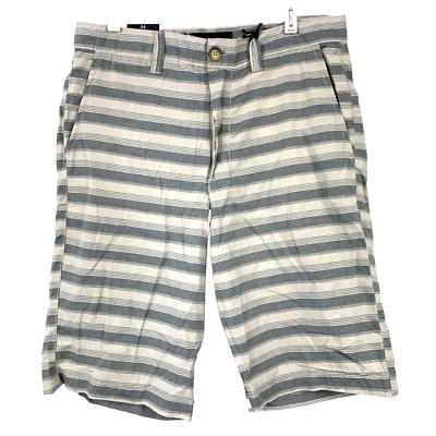 PD&C Striped Blue White Cotton Chino Shorts Mens Shorts Size 34 NWT - Image 1 of 4