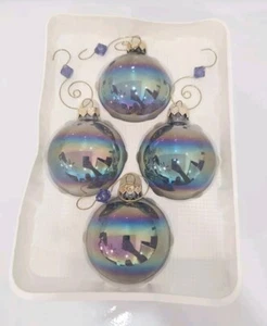 Visions by Holly Ornament Weihnachtsbaum Glaskugel 4er Set Vintage - Bild 1 von 8
