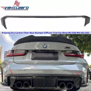 Prepreg Dry Carbon Fiber Rear Bumper Diffuser Trim For BMW M3 G80 M4 G82 G83 - Picture 1 of 16