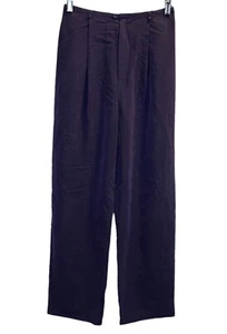 Hillard Hanson Pleat Front Elastic Waistband Purple Tapered Leg Pants Small - Picture 1 of 7
