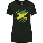 Déchiré Jamaican Drapeau Jamaica Jour Football Femmes Plus Large Coupe T-Shirt