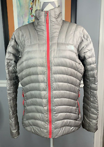 The North Face Goose Down Women Large Gray Jacket Summit Series 800 Pink Trim