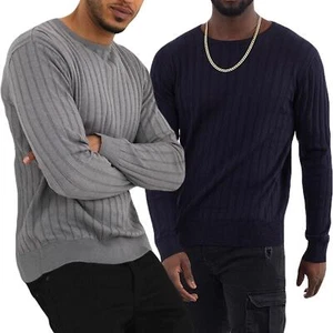 Men Jumper Brave Soul Knitted Light Knit Pullover 100% Cotton Warm Top - Picture 1 of 7
