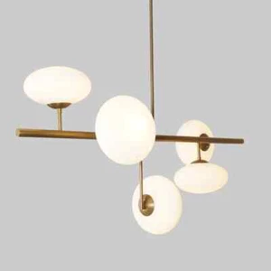 Five Globe Light Brass Sputnik Handmade Chandelier Brass Ceiling Light Fixture - Picture 1 of 6