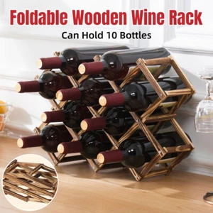 Wooden Wine Rack Display Shelf Stand for Home Bar Storage Wine Bottle Holder - Picture 1 of 14