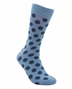 Calcetines informales de algodón sin costuras para hombre de Rambutan "Happy Days" círculos azules - Imagen 1 de 3